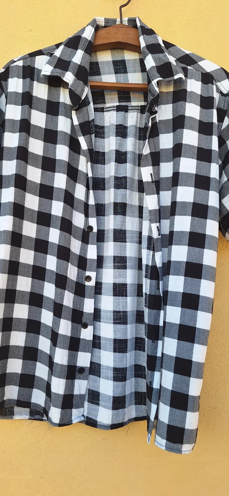 Camisa Xadrez Preta e Branca