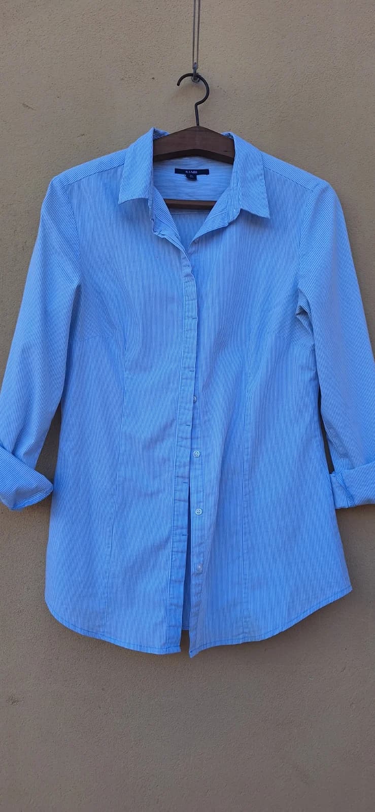 Camisa Alongada Azul com Listras